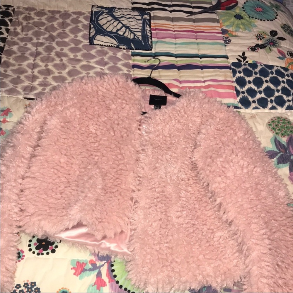 Fluffy pink jacket